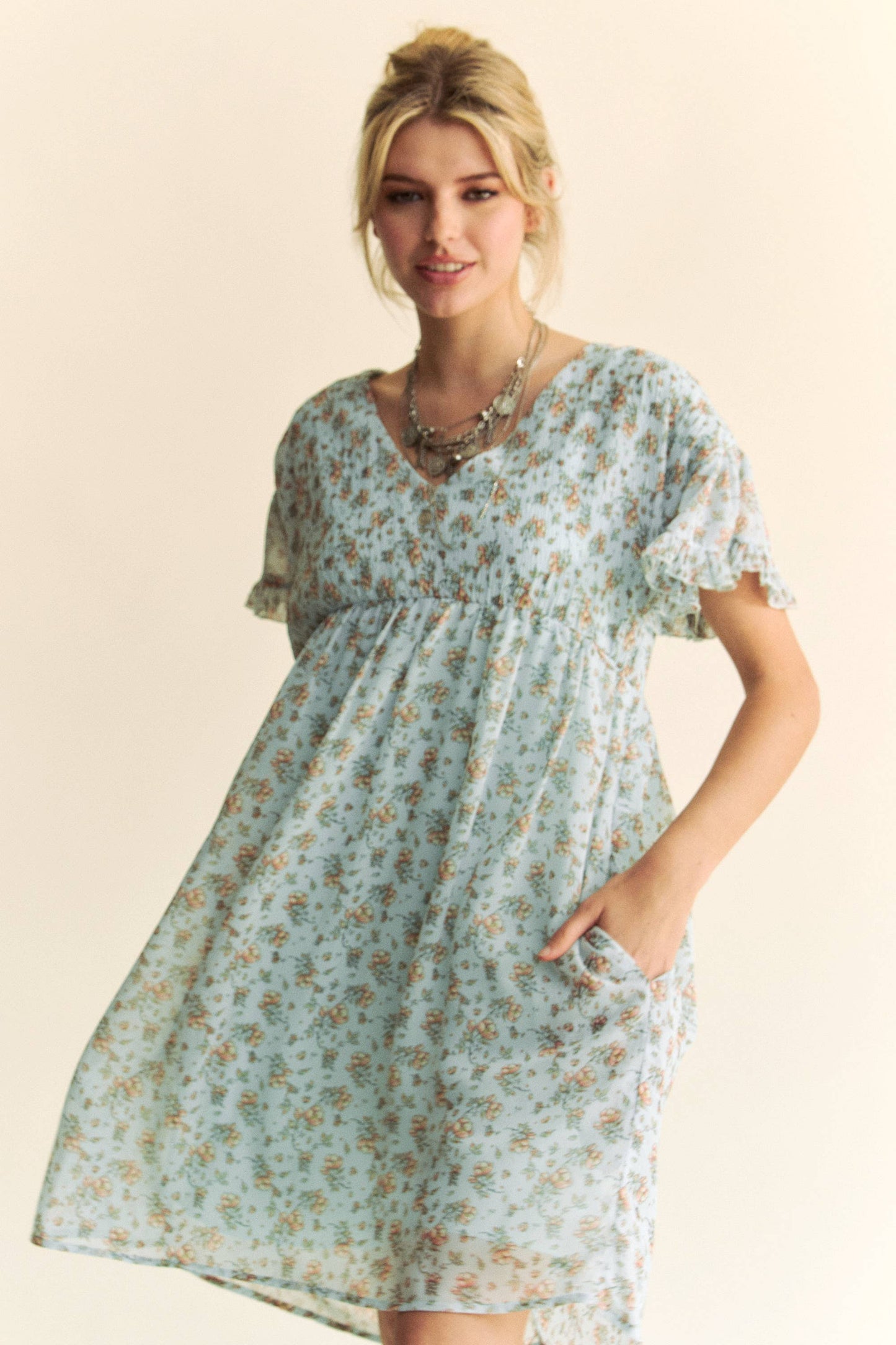 Caroline Short Sleeve Summer Dress