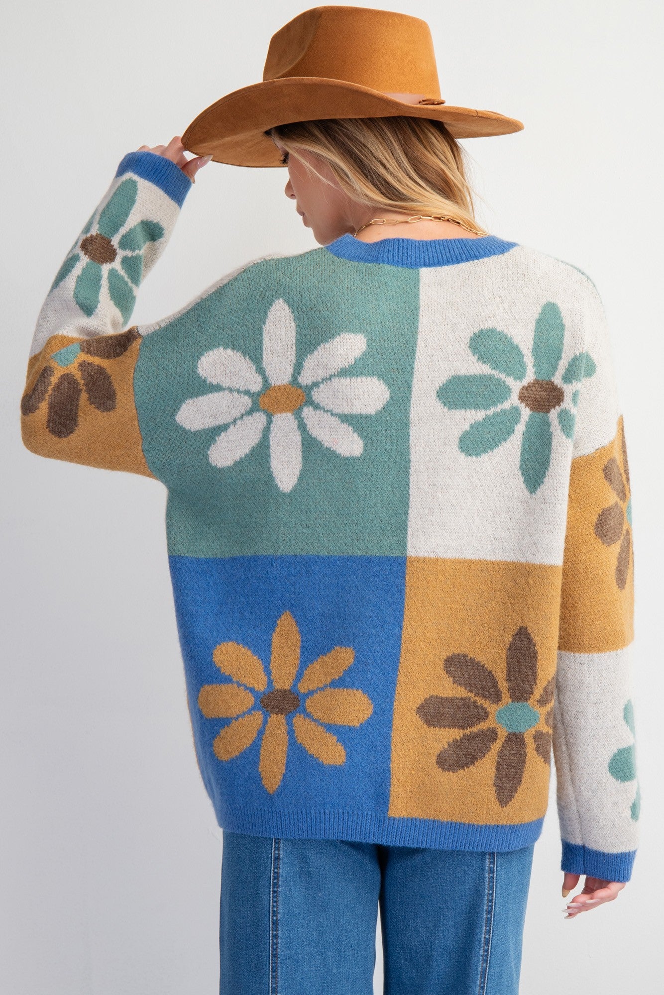 Flower Power Colour Block Sweater