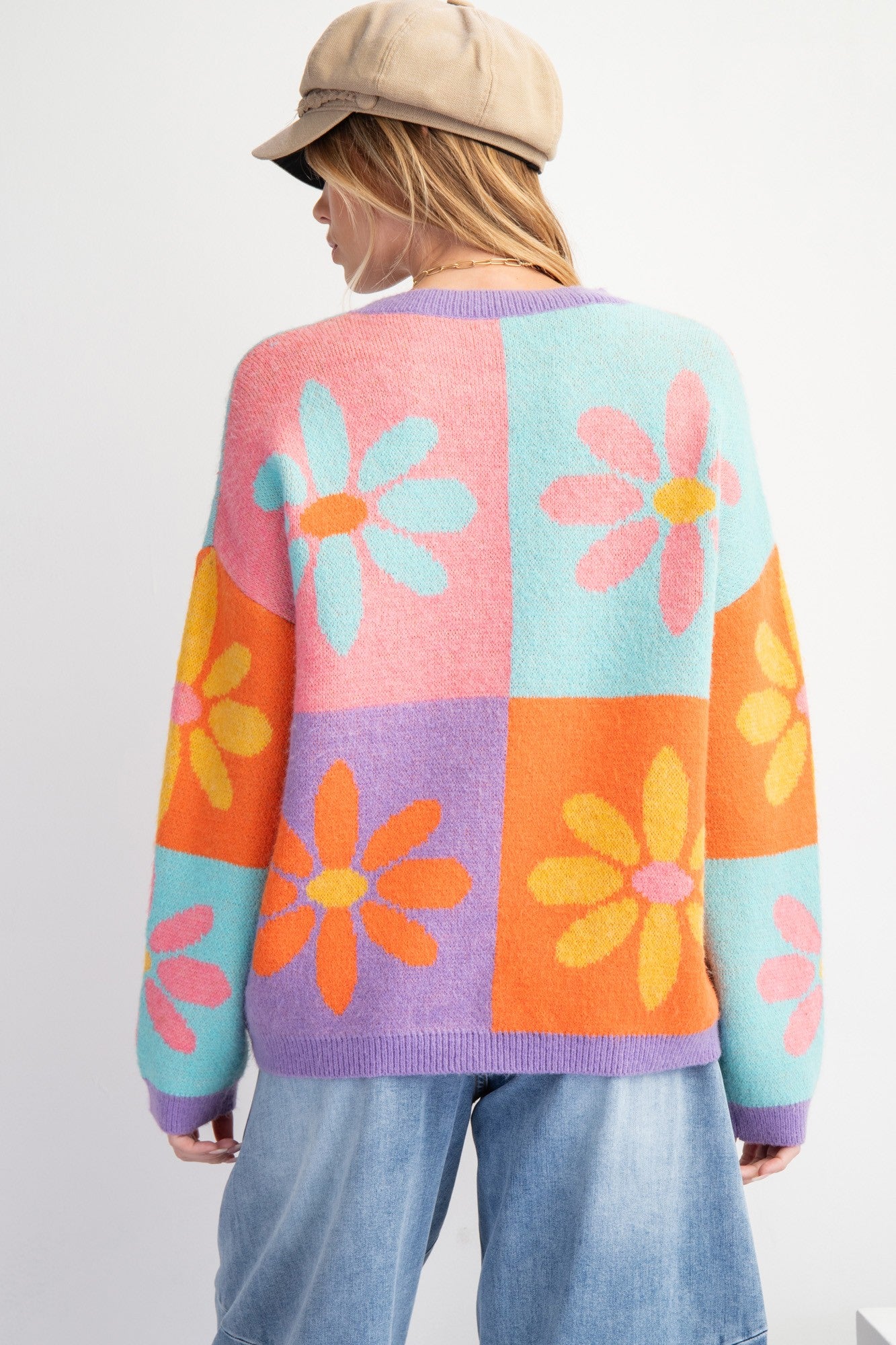 Flower Power Colour Block Sweater