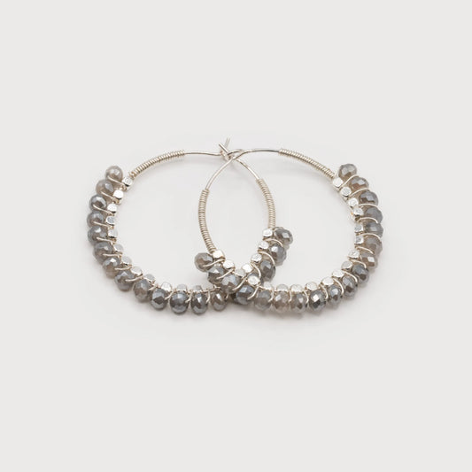 Glass Bead Hoop Earrings