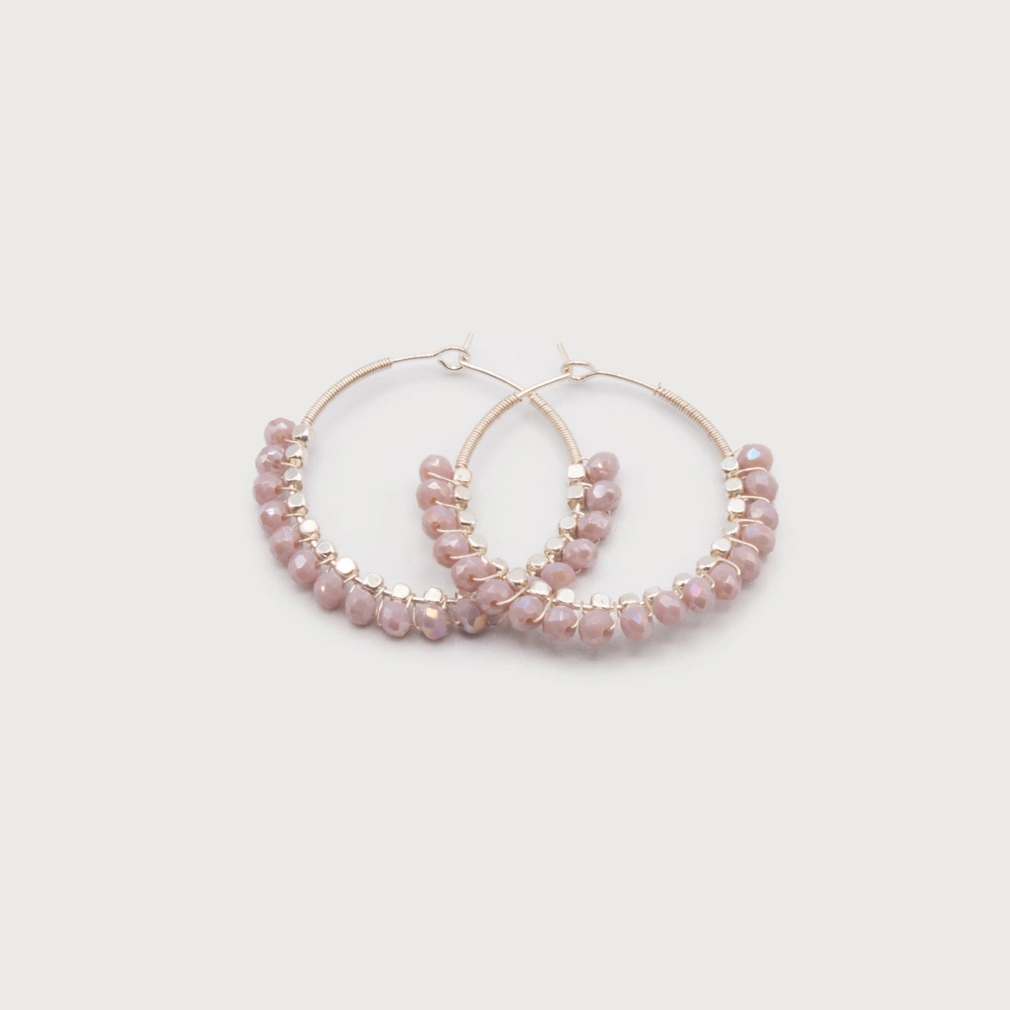 Glass Bead Hoop Earrings