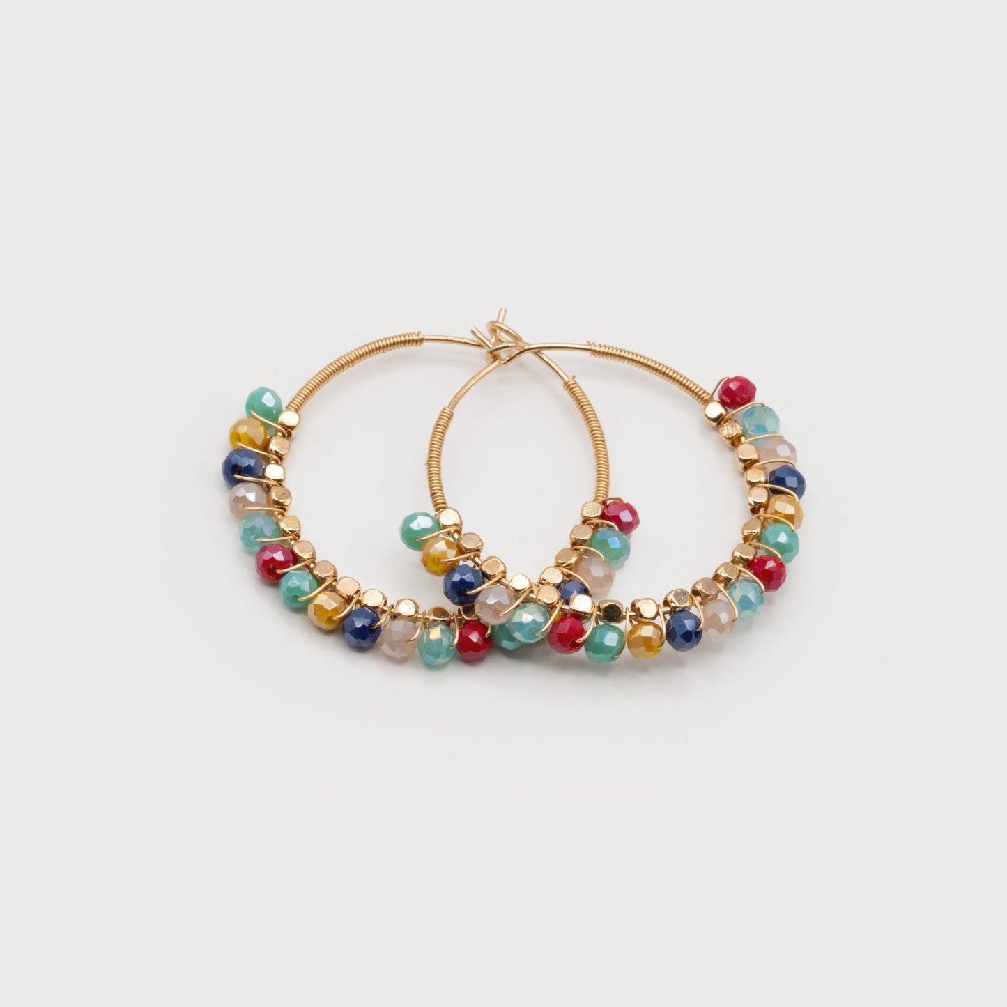 Glass Bead Hoop Earrings