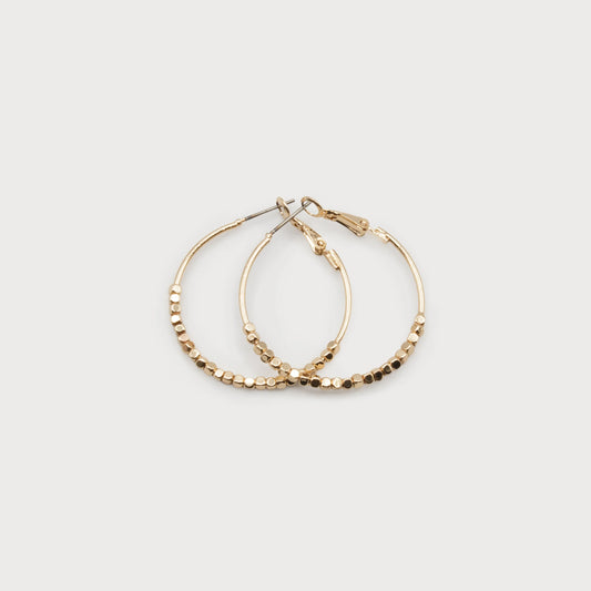 Metal Bead Hoop Earrings