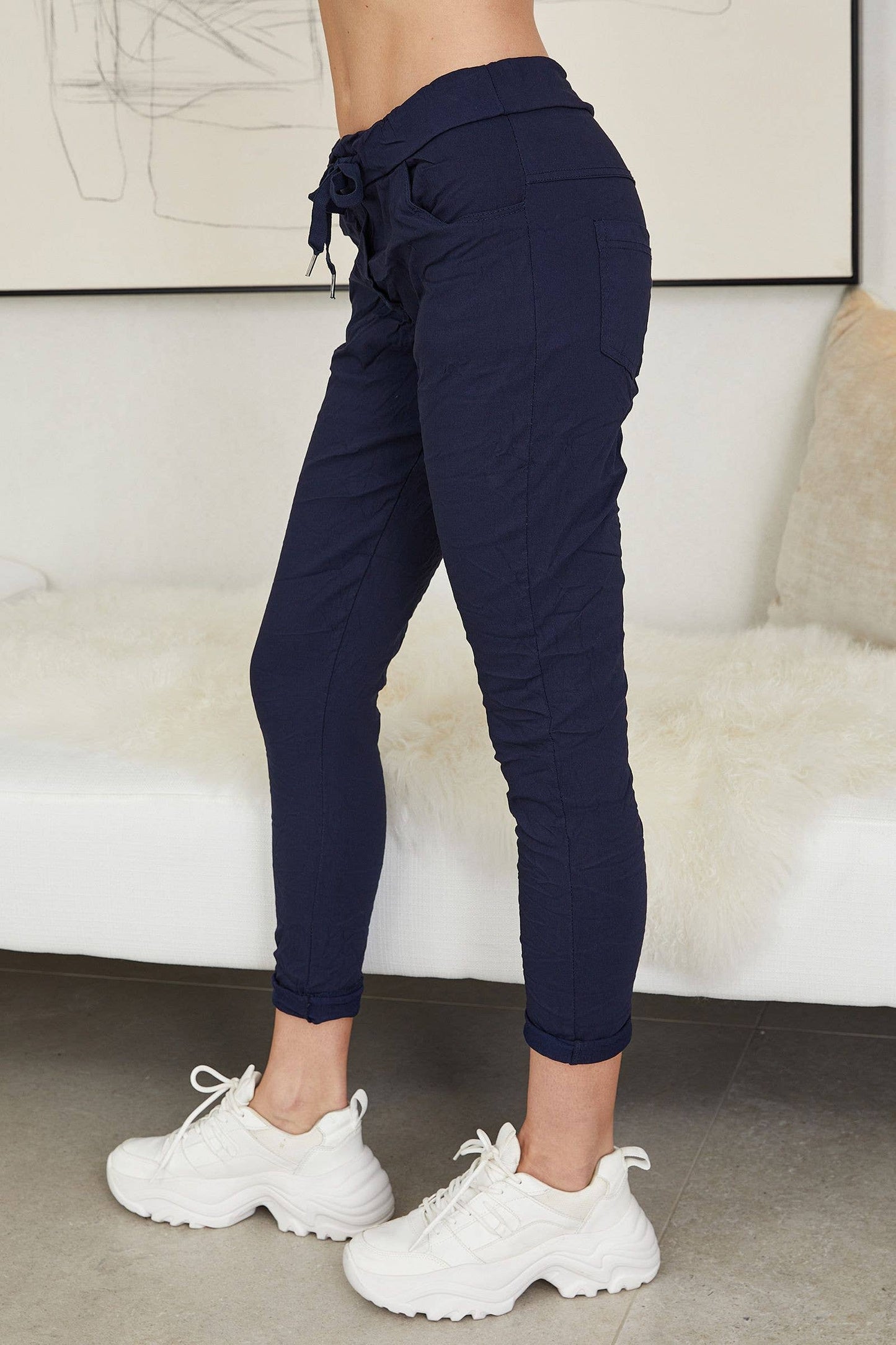 Magic Pants/Crinkle Joggers - Navy