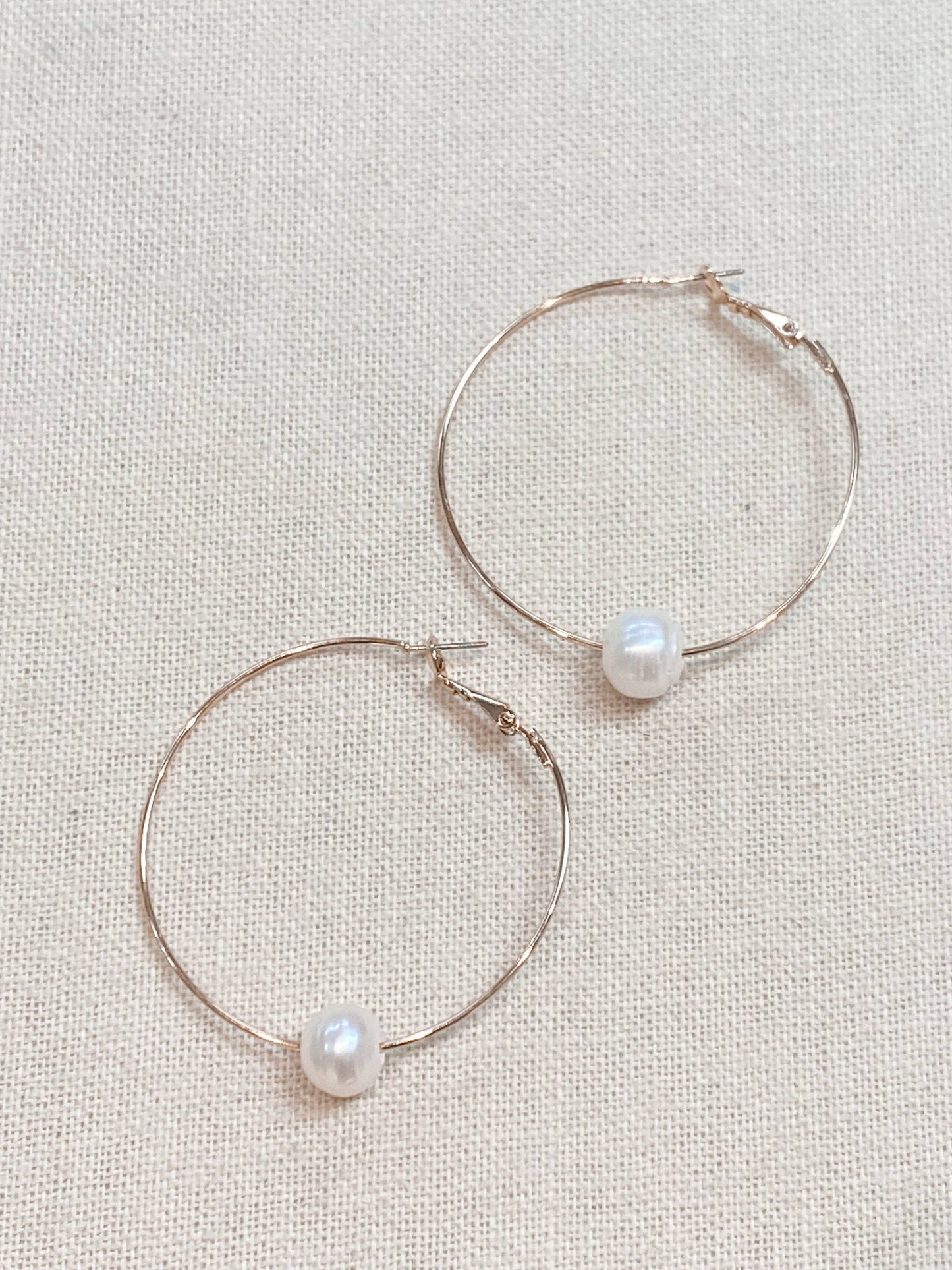 Freshwater Pearl 2" Hoop Earrings