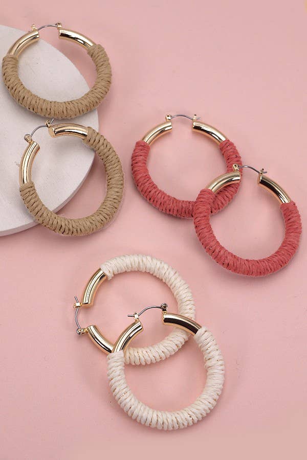 Hemp Rope Hoop Earrings