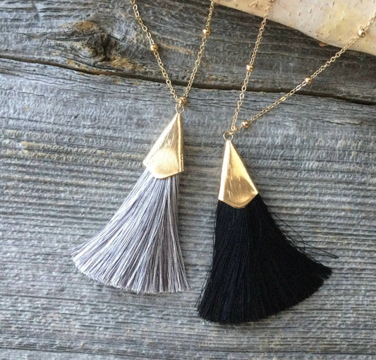 Tassel Necklace - Black