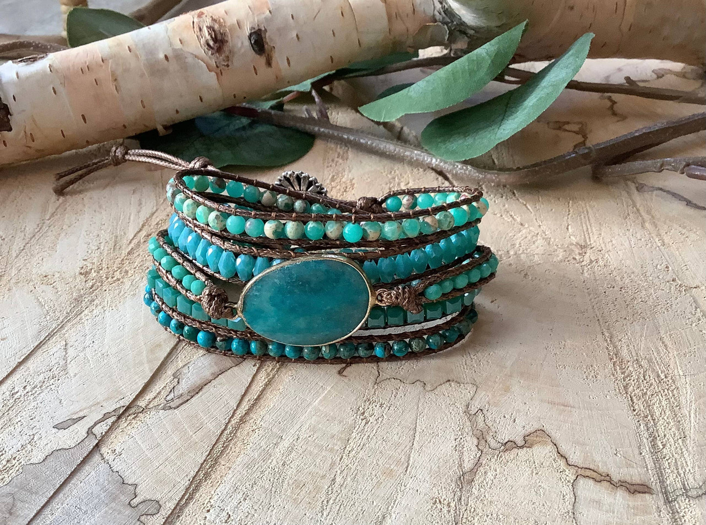 Gemstone & Beaded Wrap Bracelet