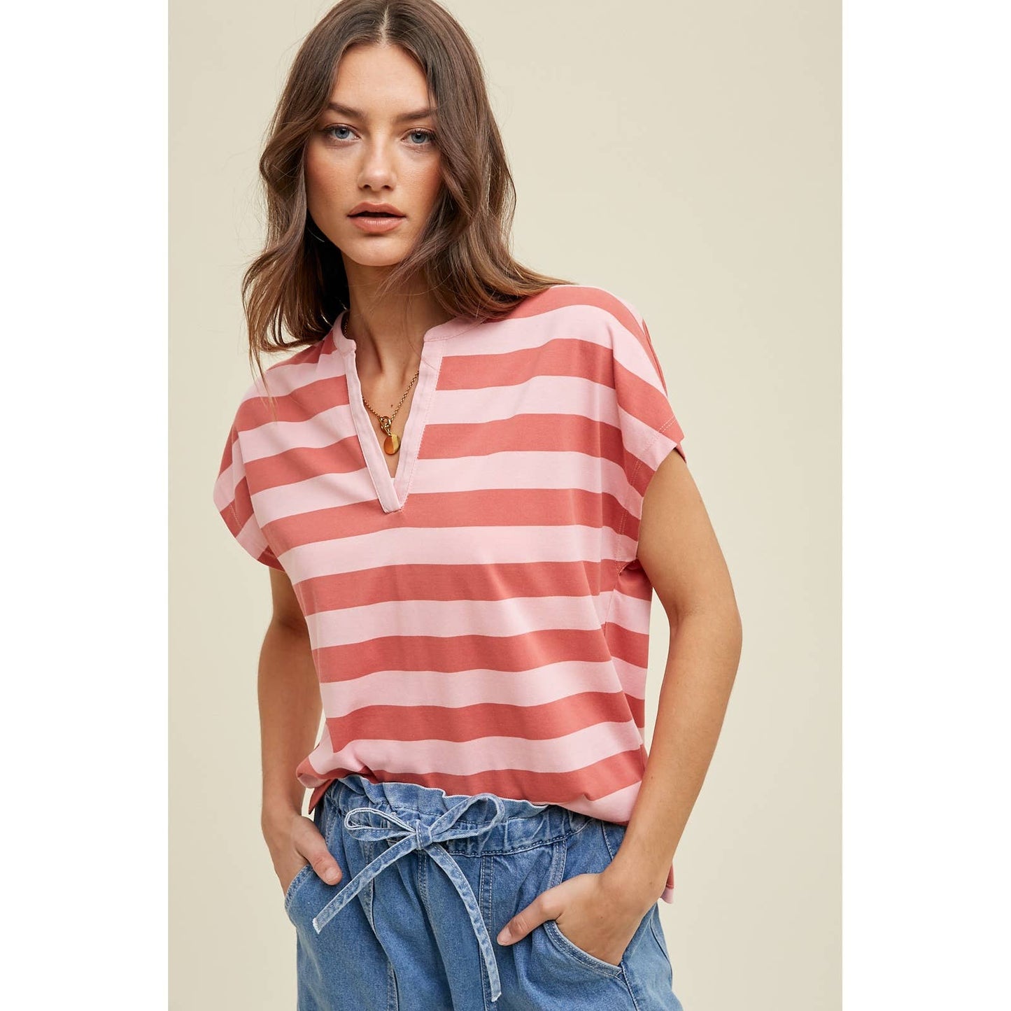 Stacey Striped Knit Tee