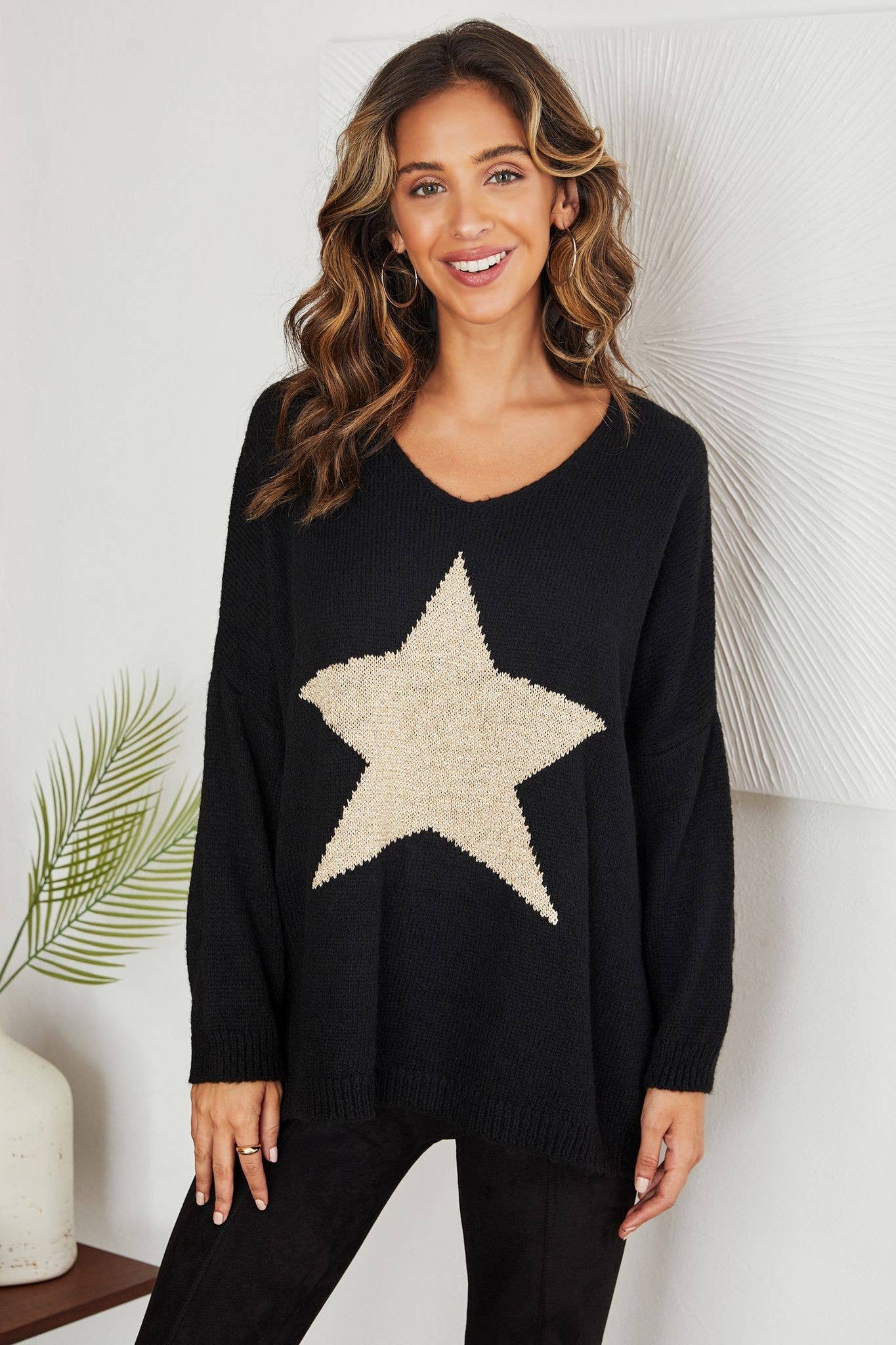 Seeing Stars Lightweight Sweater (Black)