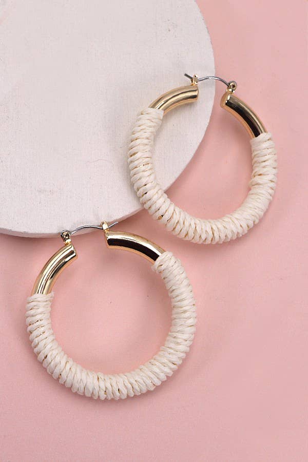 Hemp Rope Hoop Earrings