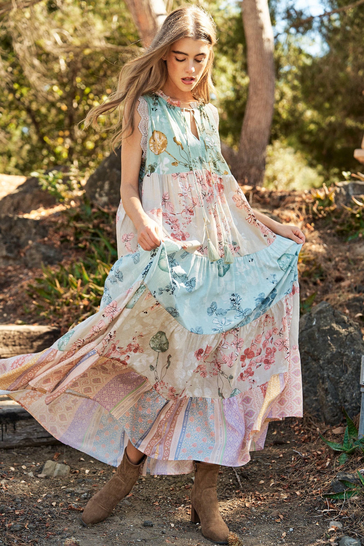 Fanny floral boho maxi dress