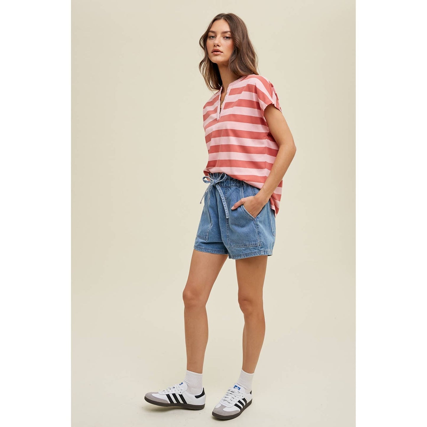 Stacey Striped Knit Tee