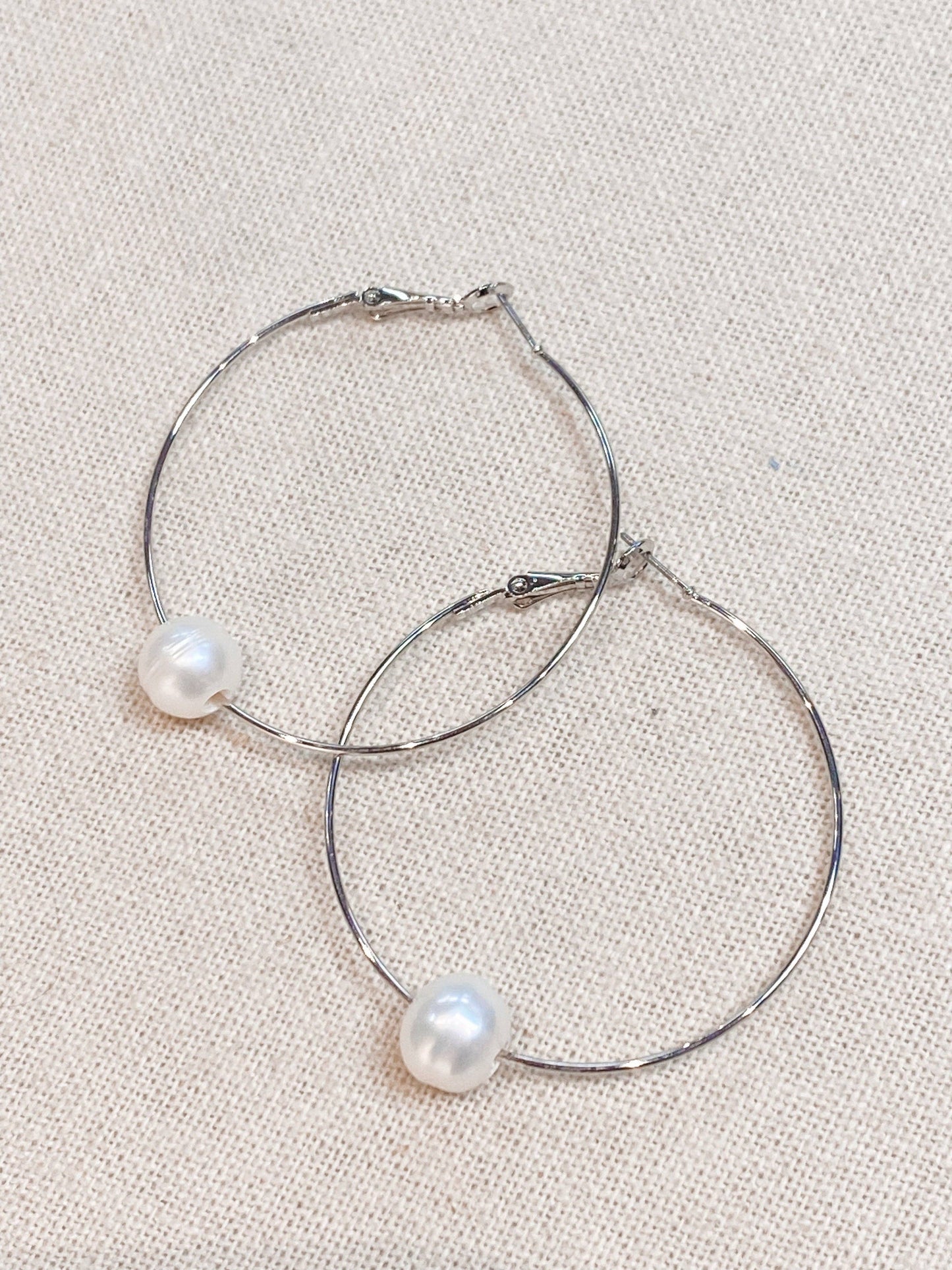 Freshwater Pearl 2" Hoop Earrings