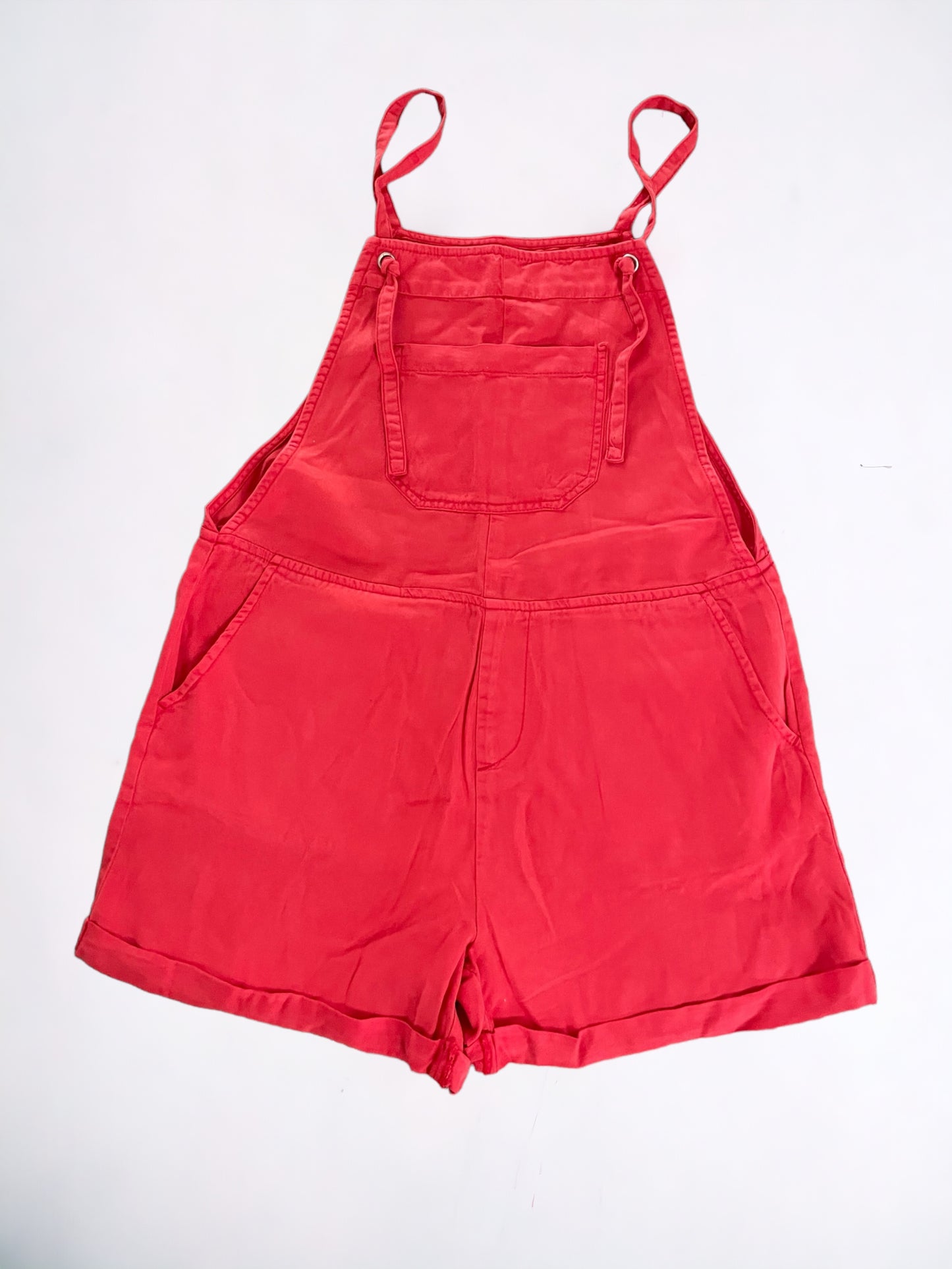 Risen Tencel Overall Shorts in Fiesta Red