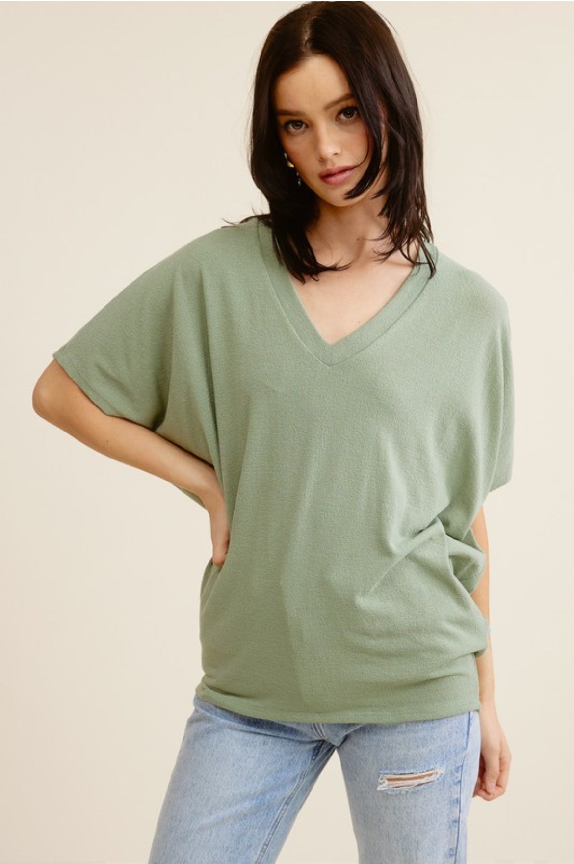 Charolette V-Neck Crepe Shirt