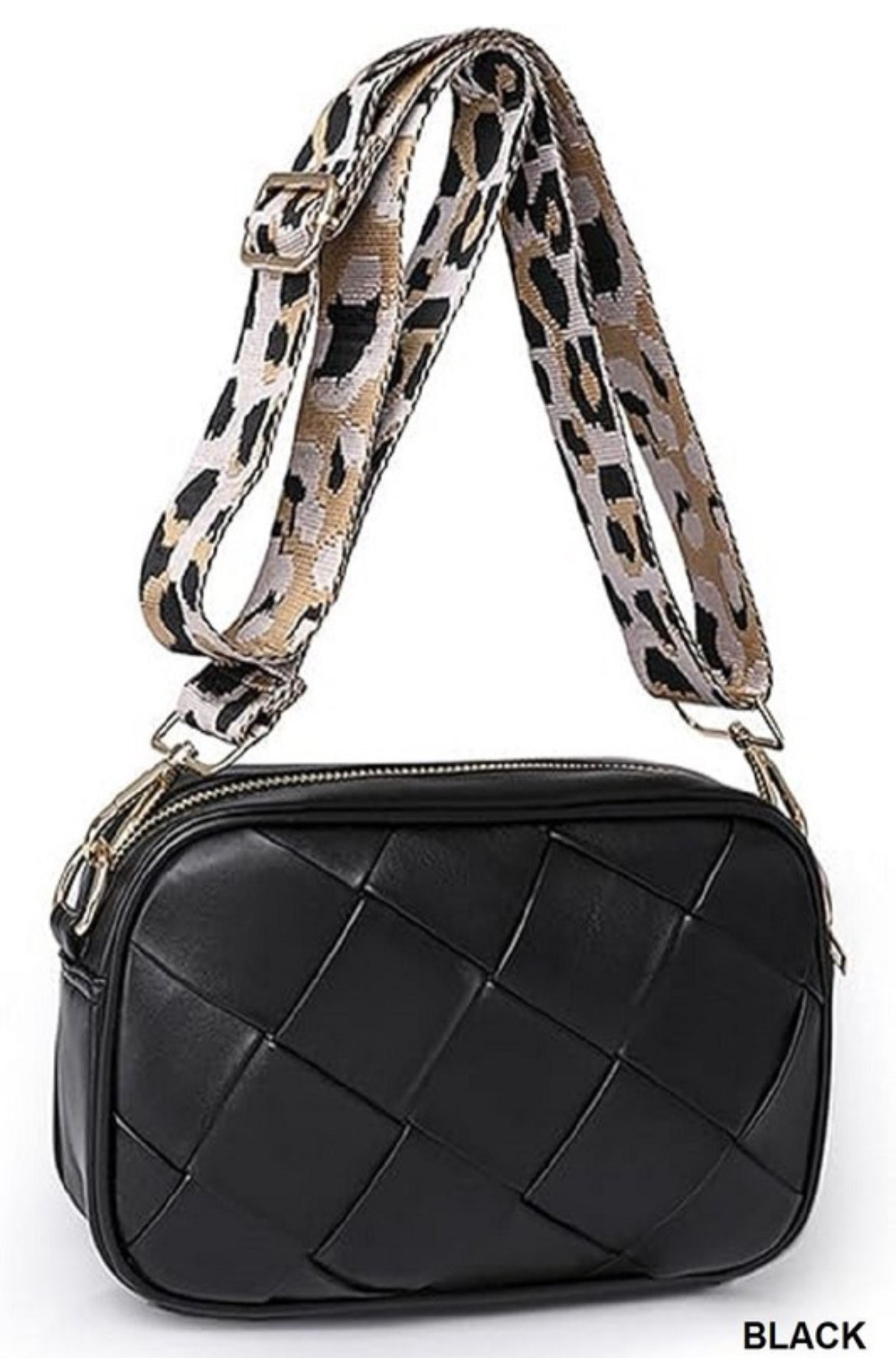 Leopard Strap Crossbody Purse