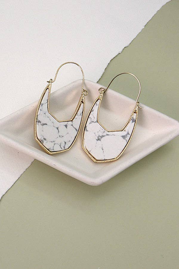 Natural Stone Hoop Earrings