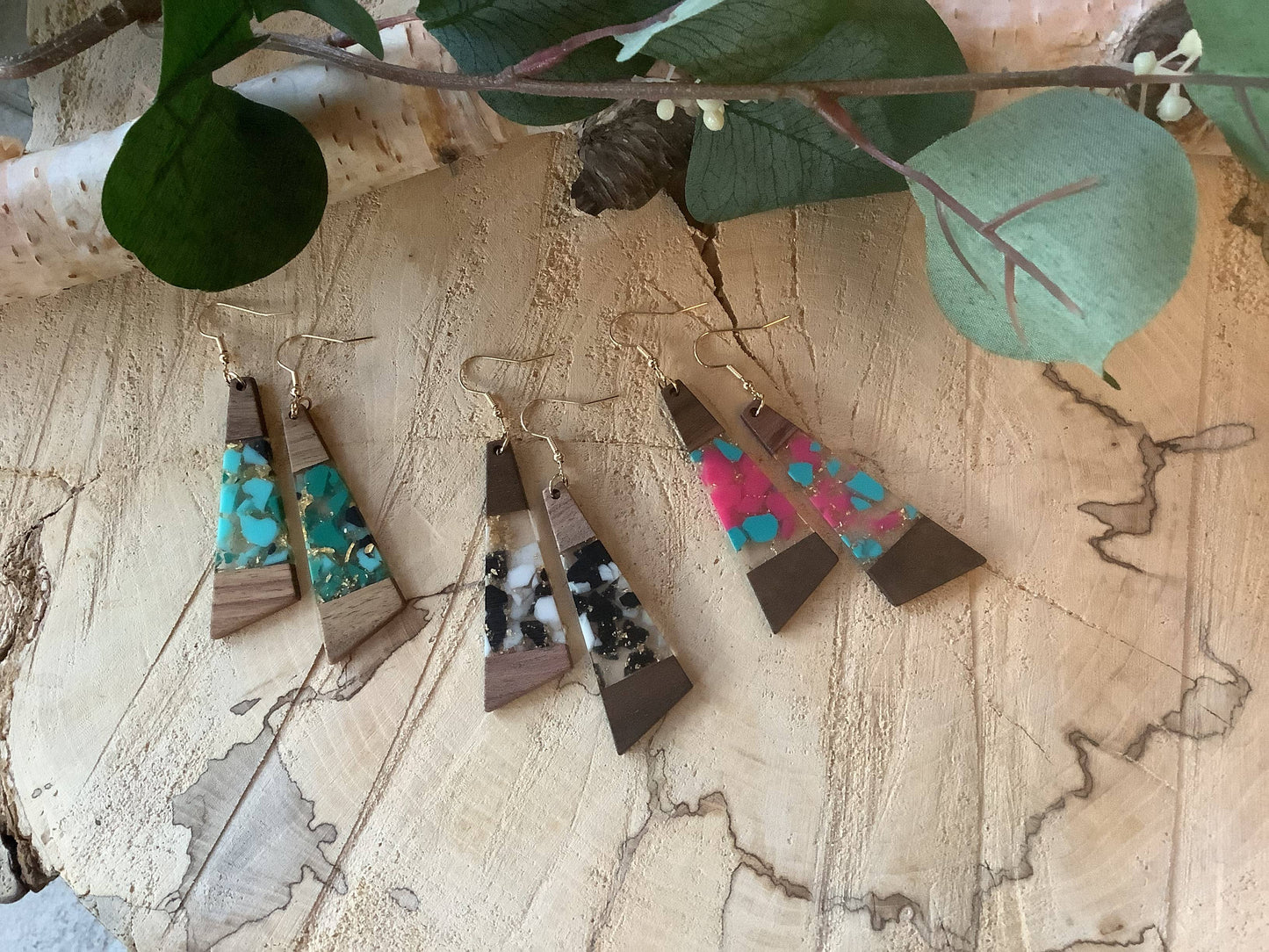 Wood Resin Earrings