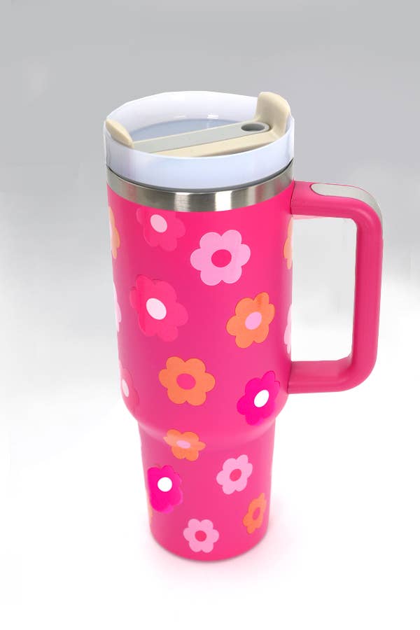 Stainless Steel Floral Tumbler